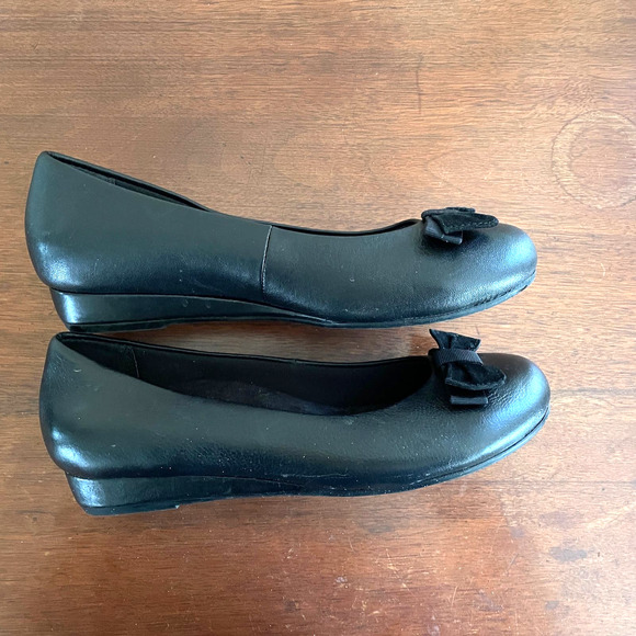 Vionic Lydia Low Wedge Shoes Black Shoes Bows Ballerina Sz US 6 EU 37 - Picture 6 of 8